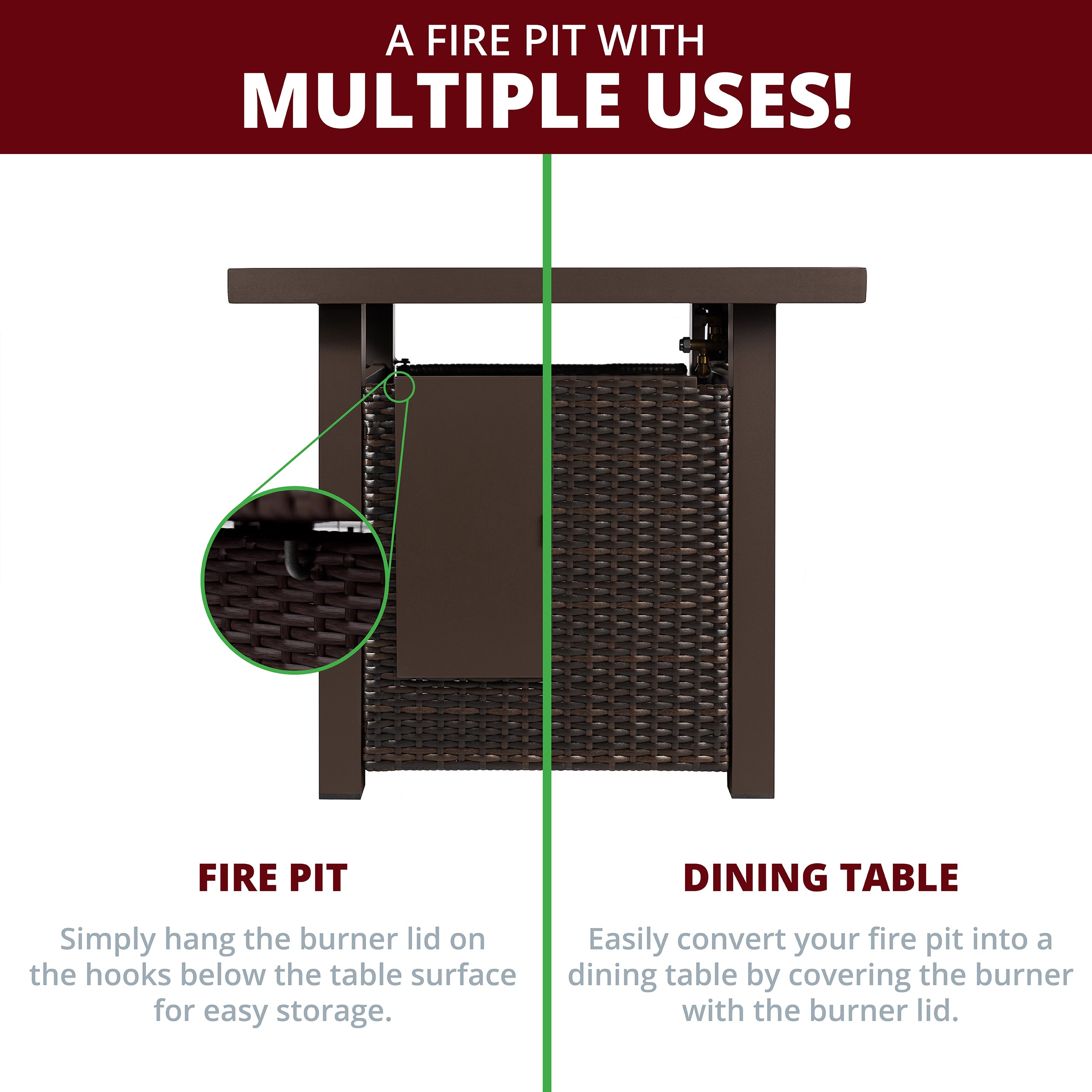 Lark 28" Outdoor Fire Pit Side Table for Patio