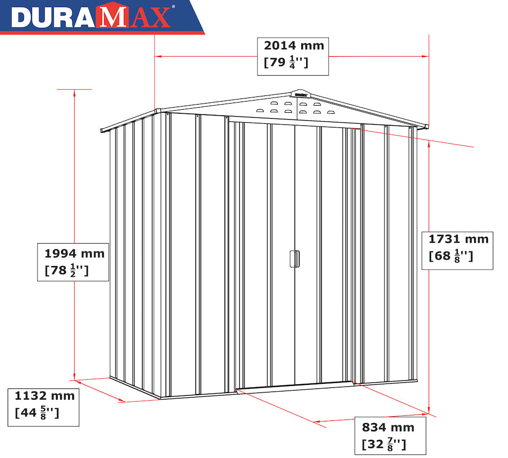 Duramax TOP 1.92 x 1.13 m Metal Shed - Anthracite