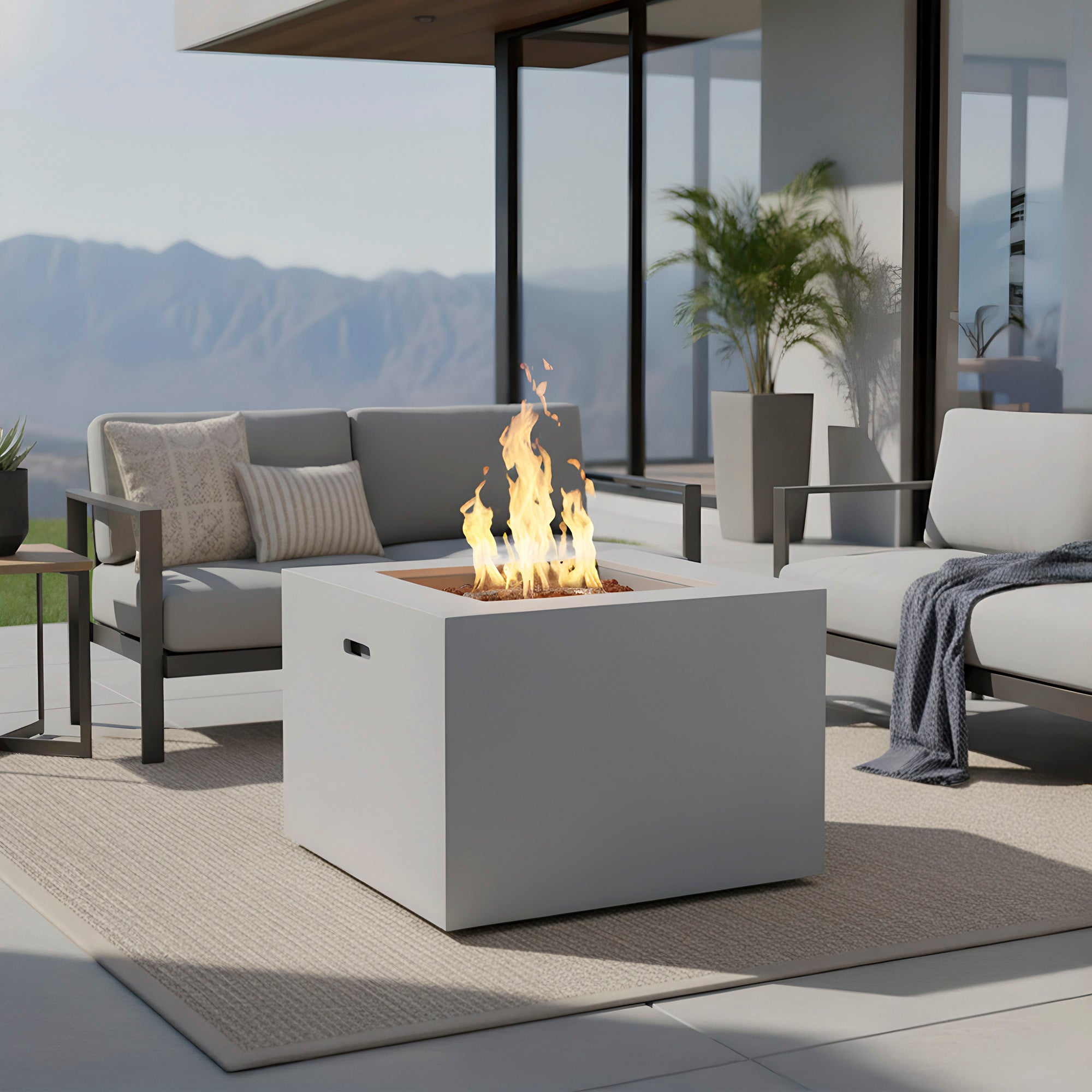 Kai 32" Outdoor Alloy Steel Fire Pit Table for Patio