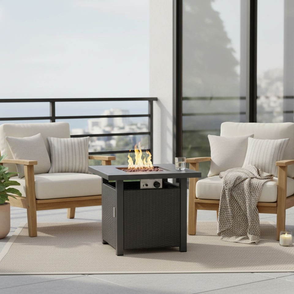 Lark 28" Outdoor Fire Pit Side Table for Patio